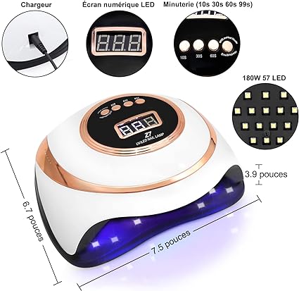 Lampe de Séchage des Ongles Professionnelle – LED UV pour Vernis & Gel