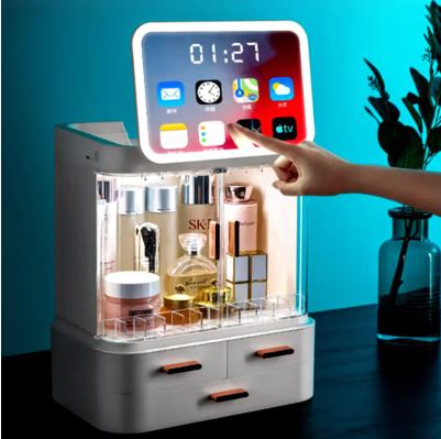 Boîte de Rangement à Écran LED – Organiseur Maquillage & Accessoires