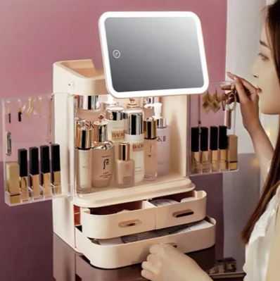 Boîte de Rangement à Écran LED – Organiseur Maquillage & Accessoires